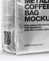 Metallic Coffee Bag Mockup - Half Side View