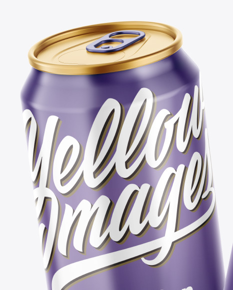 Metallic Drink Cans w/ Glossy Finish Mockup