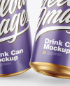 Metallic Drink Cans w/ Glossy Finish Mockup