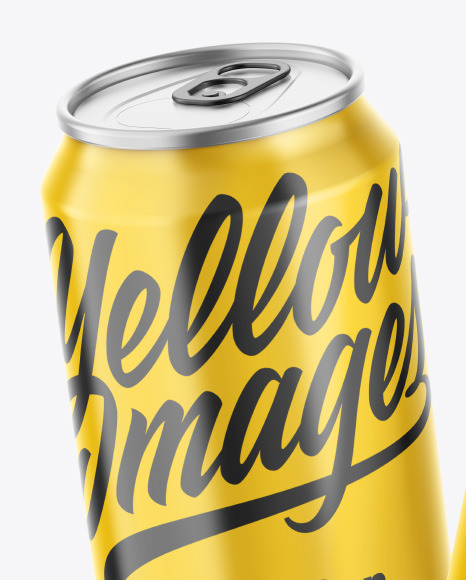 Metallic Drink Cans w/ Glossy Finish Mockup