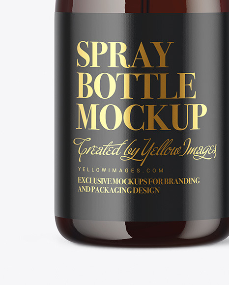 Amber Glass Spray Bottle Mockup