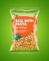 Plastic Bag With Cavatappi Pasta Mockup