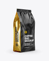 Glossy Coffee Bag Mockup - Half Side View