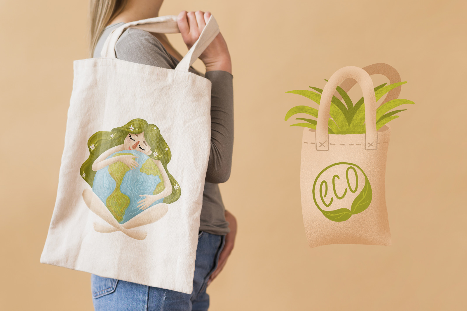 Zero waste, Ecology stickers kit Zero waste, Ecology stickers kit