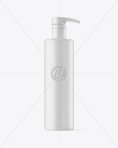 Matte Plastic Bottle with Pump Mockup