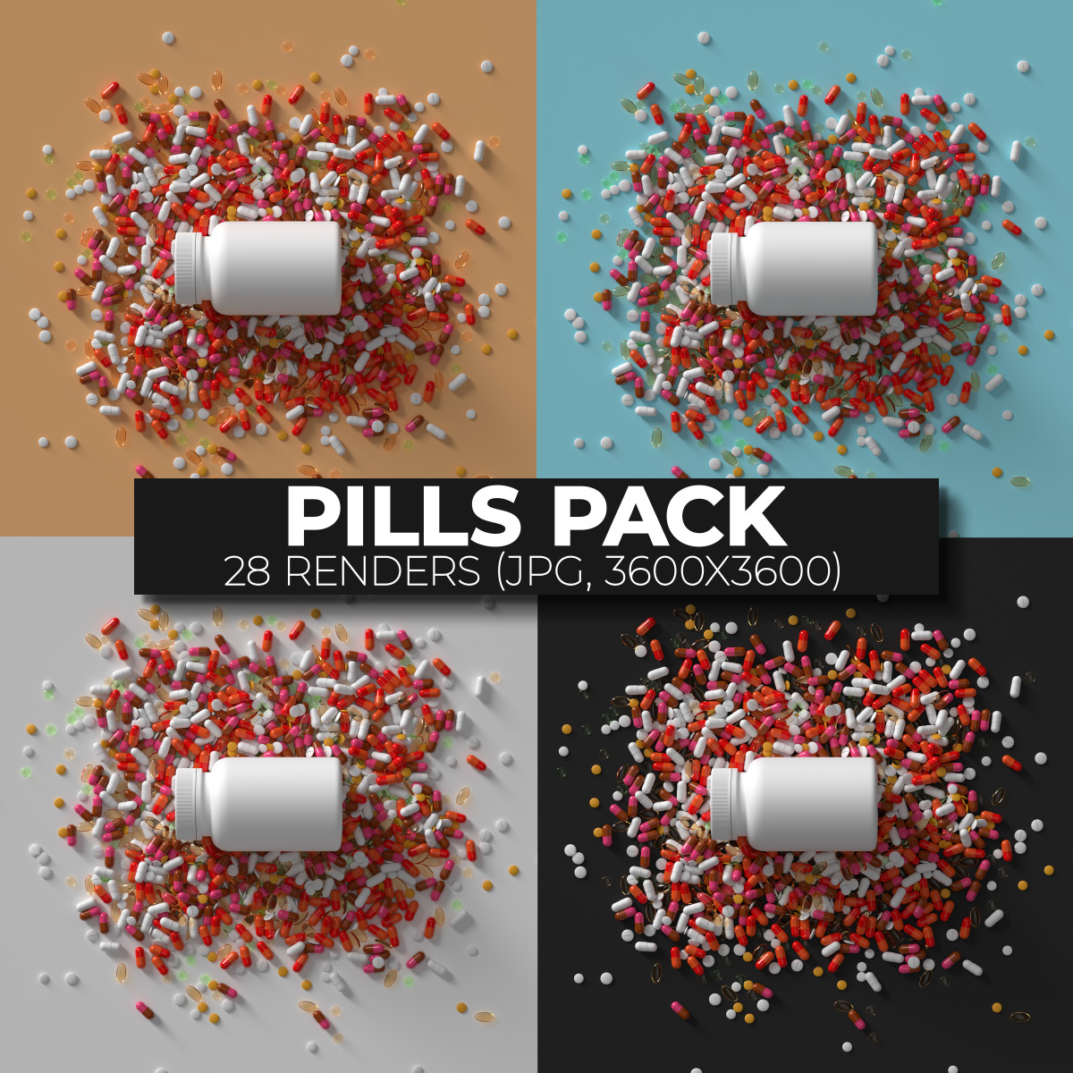 Pills Render Set Pills Render Set
