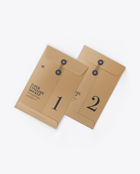 Two Paper Envelopes Mockup