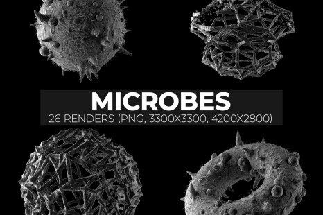 Abstract microbe shapes and radiolarias - Biology