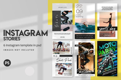 6 sports instagram stories template - Publication