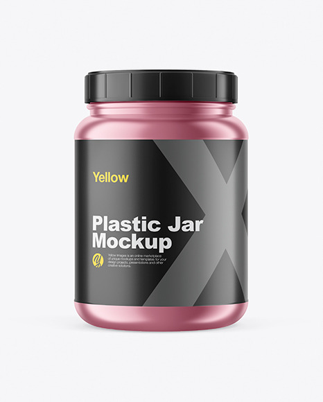 Matte Metallized Protein Jar Mockup