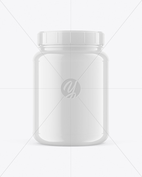 Glossy Protein Jar Mockup