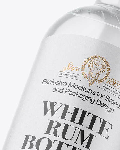 Clear Glass White Rum Bottle Mockup