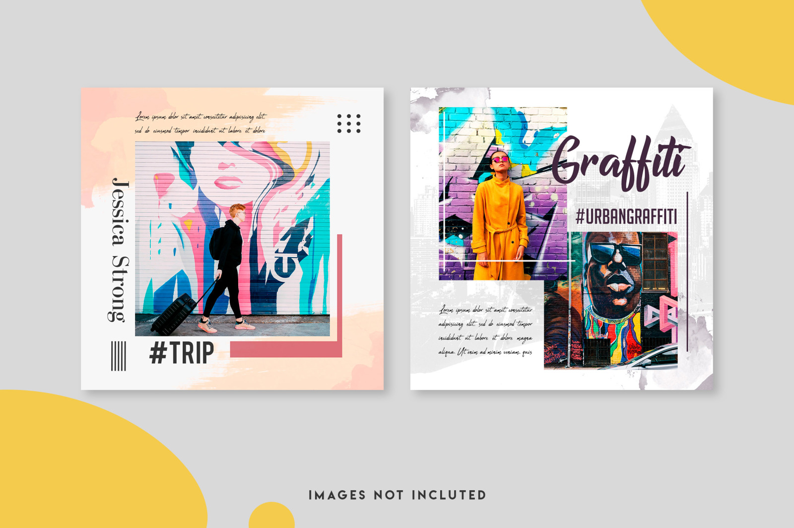 10 Instagram post template set