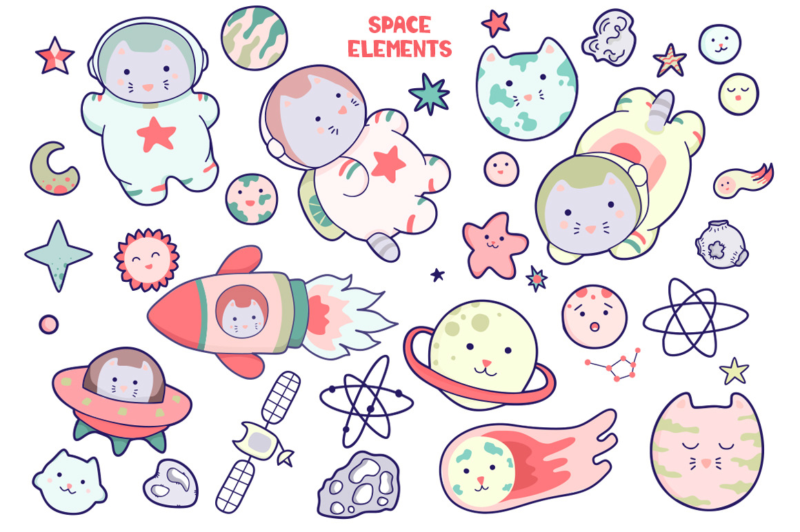 Space Cat - cute characters Space Cat - cute characters
