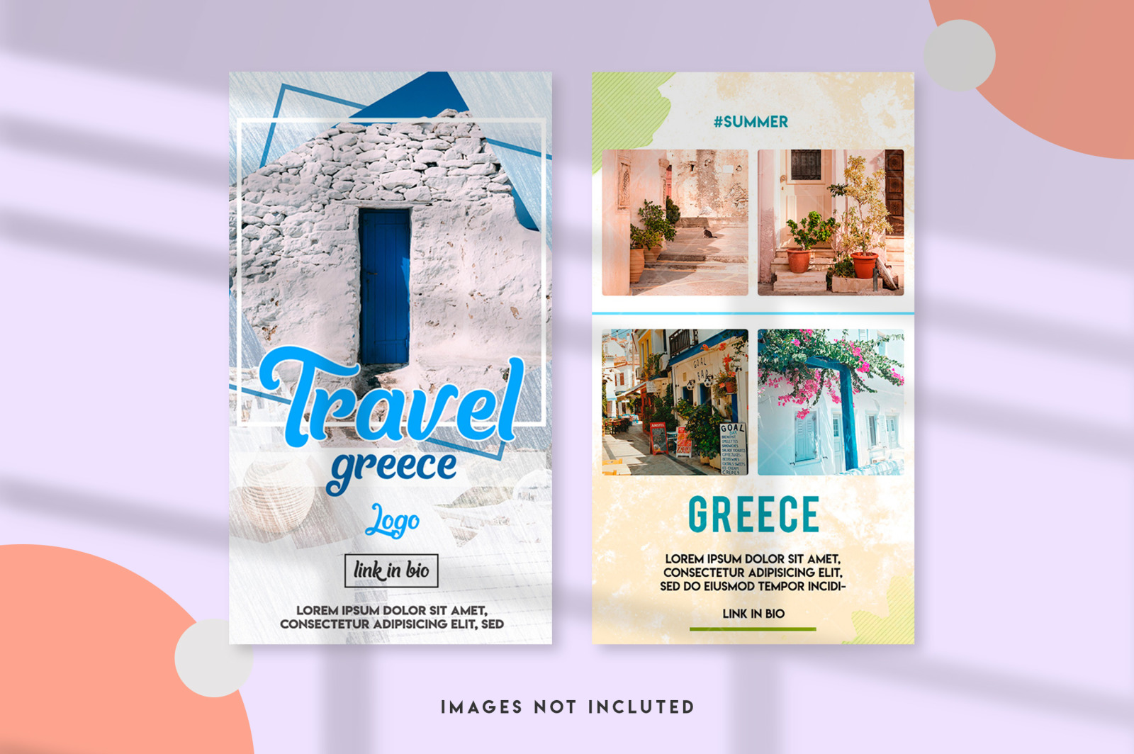 Greece instagram stories template set Greece instagram stories template set