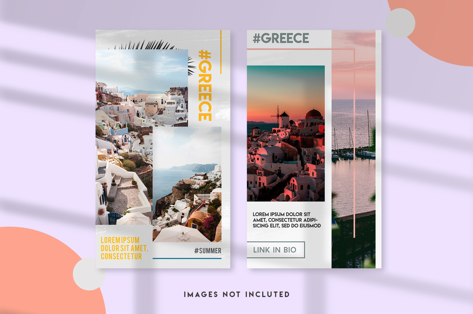 Greece instagram stories template set Greece instagram stories template set