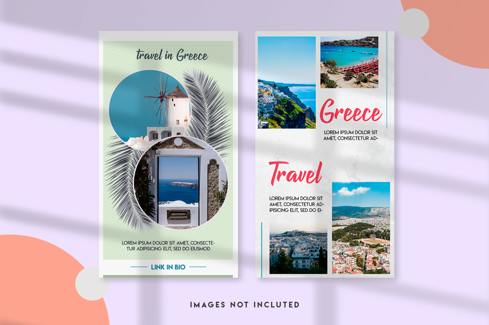 Greece instagram stories template set Greece instagram stories template set