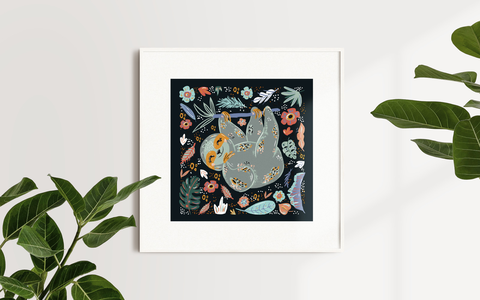 Cartoon poster animal florals background Cartoon poster animal florals background