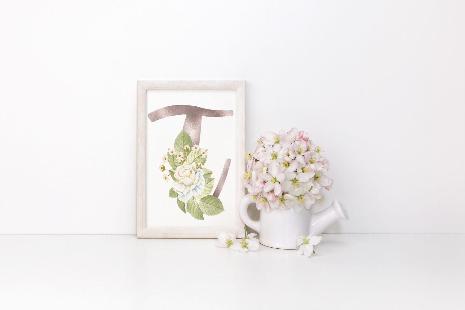 Rose Gold Vintage Rose Alphabet and Number Rose Gold Vintage Rose Alphabet and Number