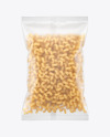 Matte Plastic Bag With Cavatappi Pasta Mockup