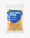 Matte Plastic Bag With Cavatappi Pasta Mockup