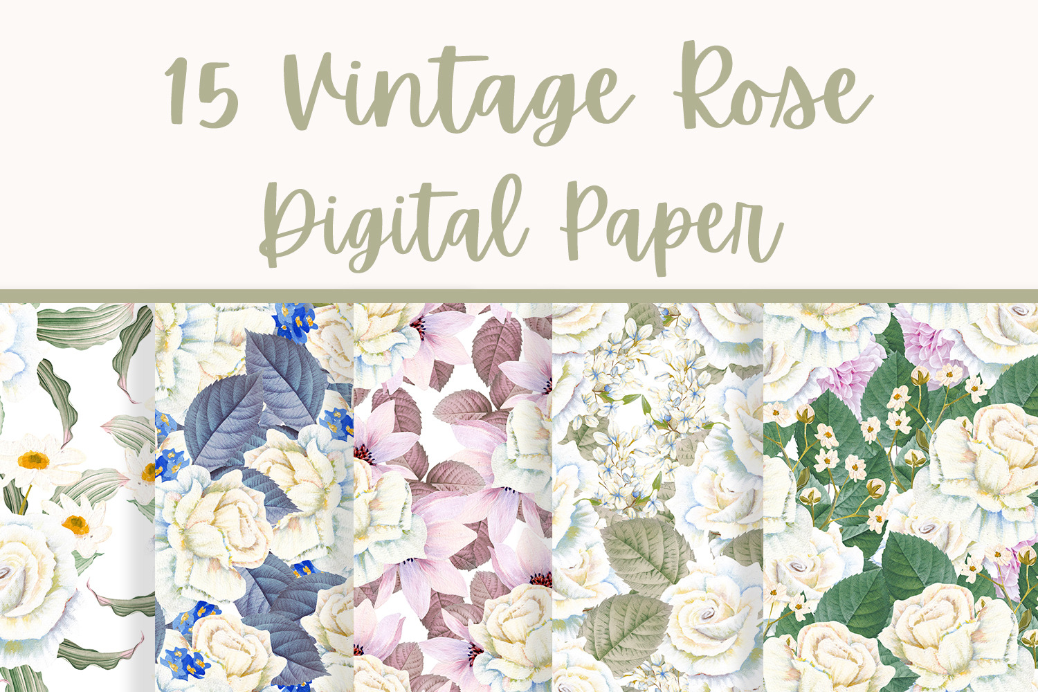 Vintage Rose Seamless Patterns