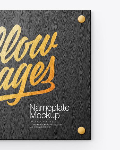 Wooden Nameplate Mockup