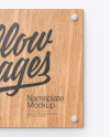 Wooden Nameplate Mockup