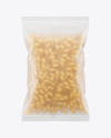 Frosted Plastic Bag With Cavatappi Pasta Mockup