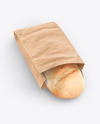 Paper Bag With Bread Mockup