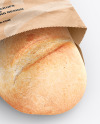 Paper Bag With Bread Mockup