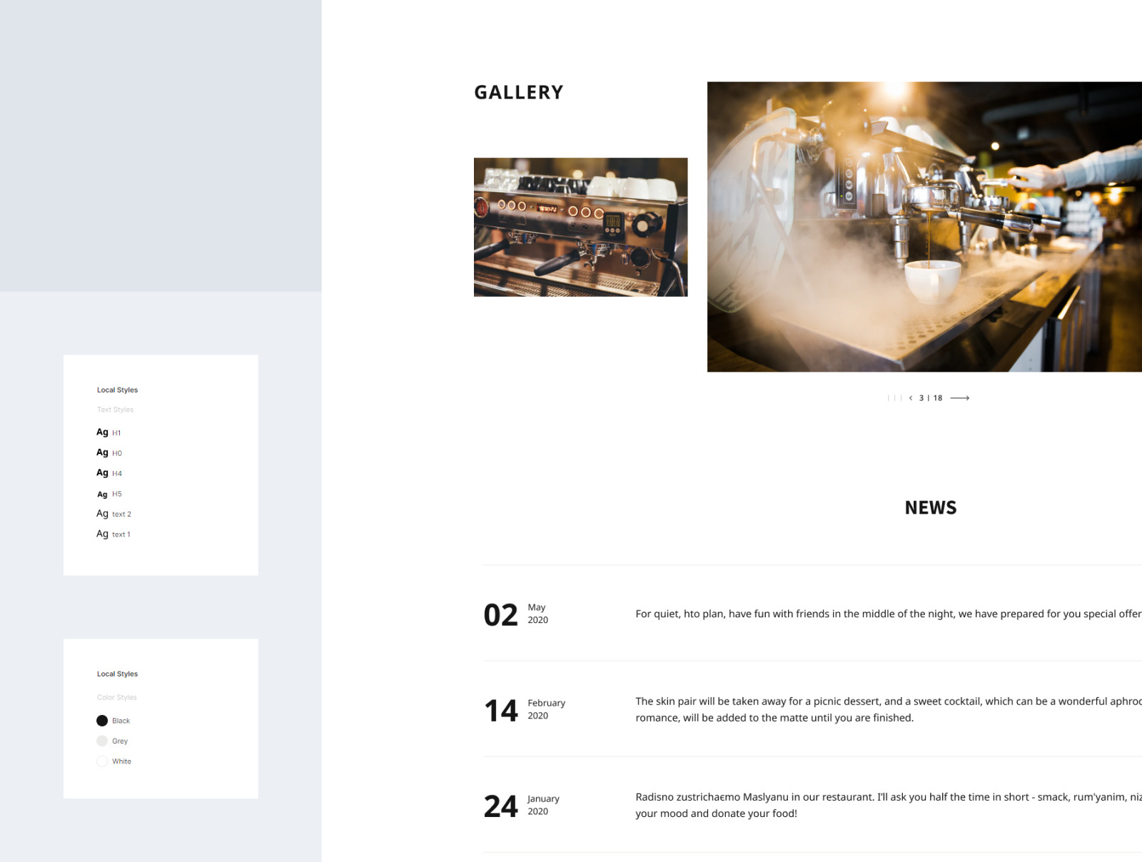 UI kit for restaurants & cafe UI kit for restaurants & cafe