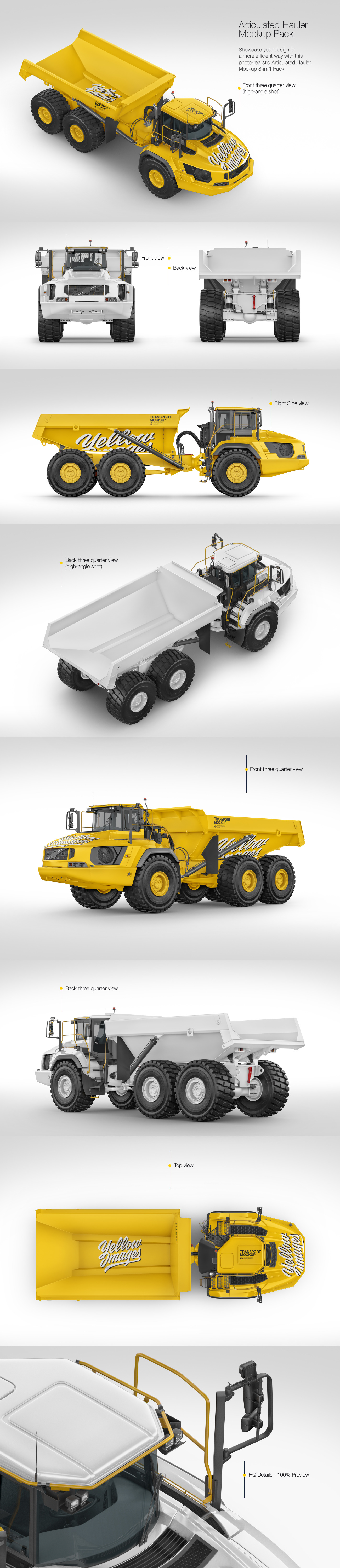 Articulated Hauler Mockup Pack Articulated Hauler Mockup Pack