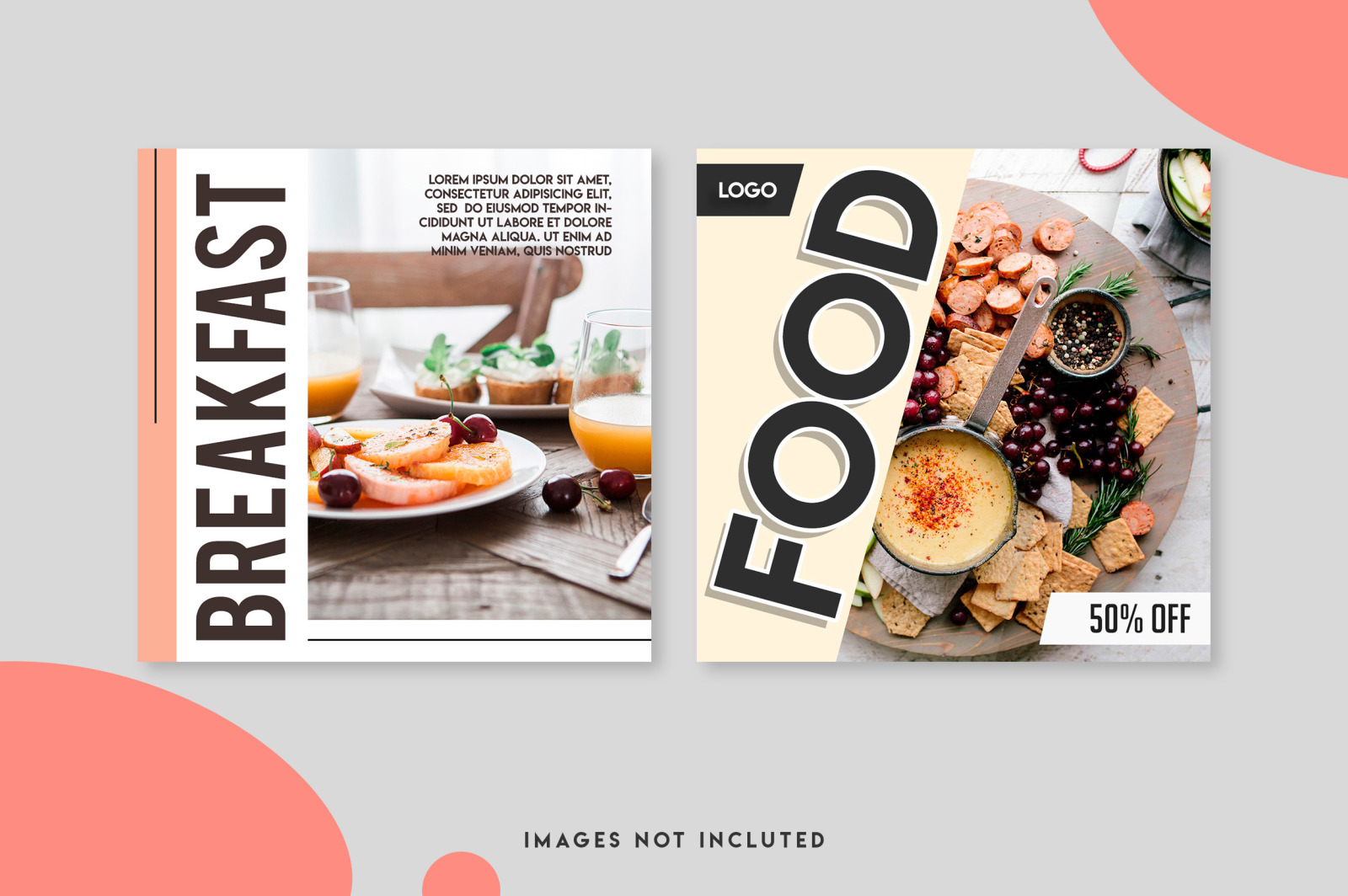 9 food instagram post template set