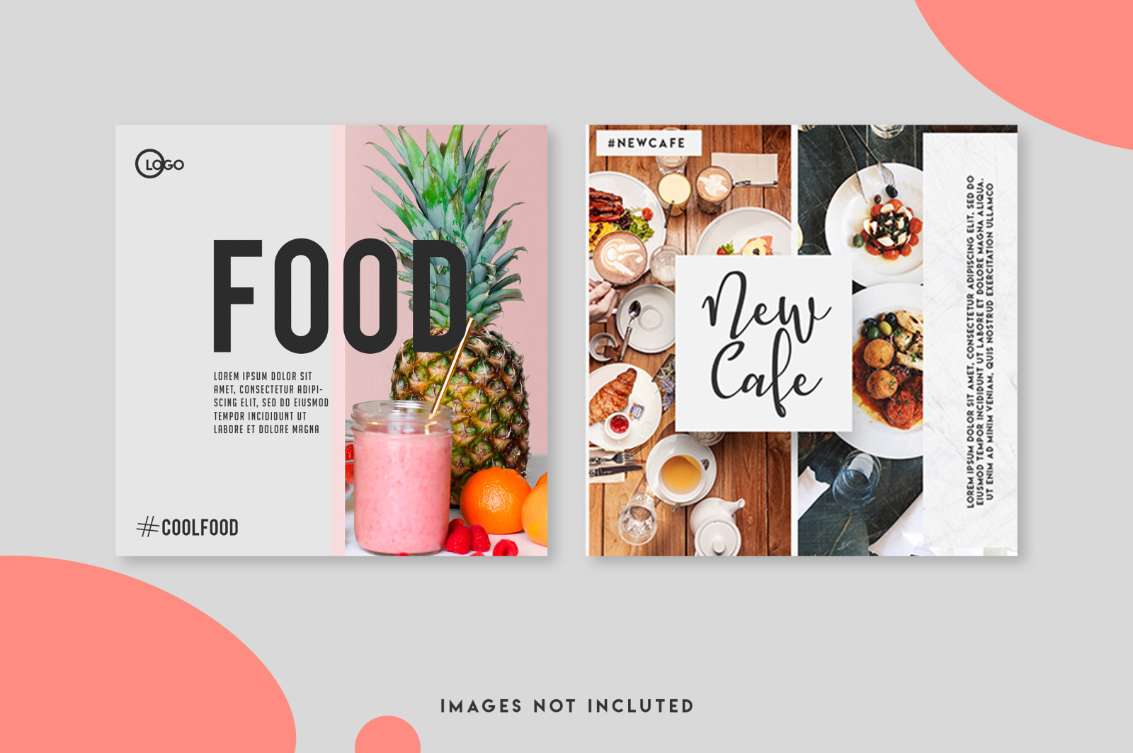 9 food instagram post template set