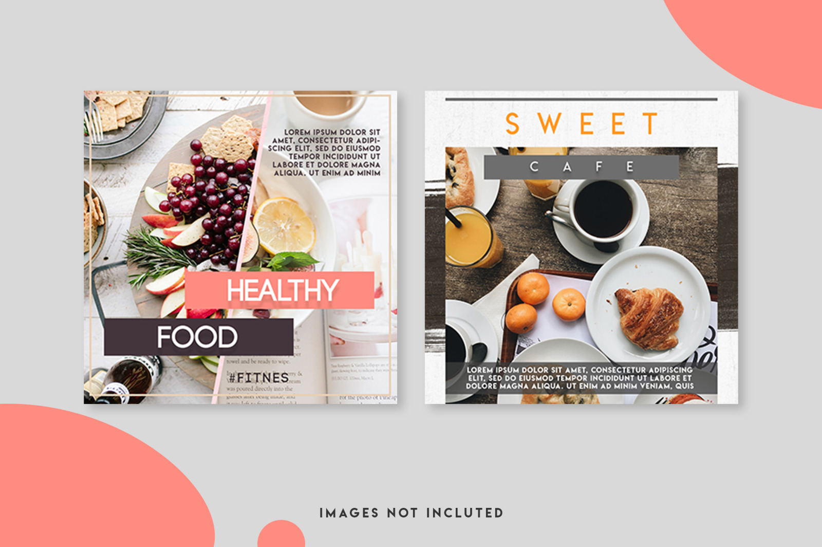 9 food instagram post template set