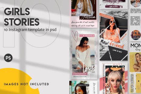 10 Girls stories Instagram stories template in one set - Market trends