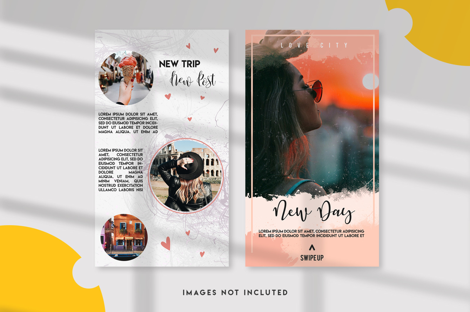 10 Girls stories Instagram stories template in one set