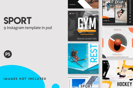 9 sport instagram template in one set - Trend market