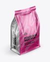 Matte Metallic Food Bag Mockup -Half Side View (High Angle Shot)