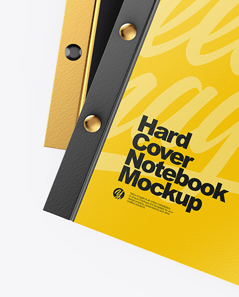 Two Hard Cover Notebooks Mockup