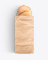 Paper Bag With Bread Mockup