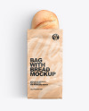 Paper Bag With Bread Mockup