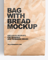 Paper Bag With Bread Mockup