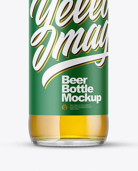 330ml Clear Glass Beer Bottle Mockup