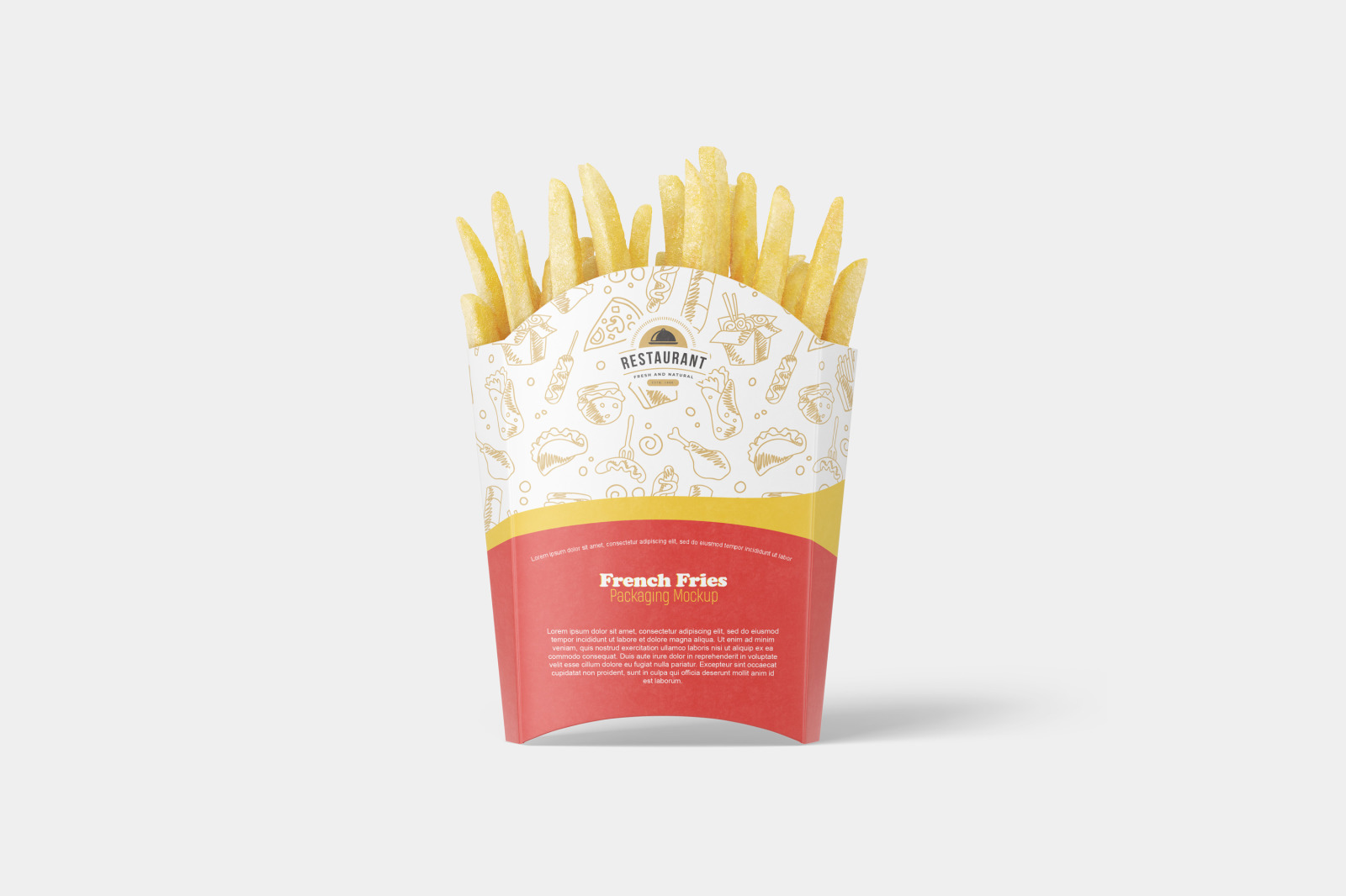 French Fries Packaging Mockup