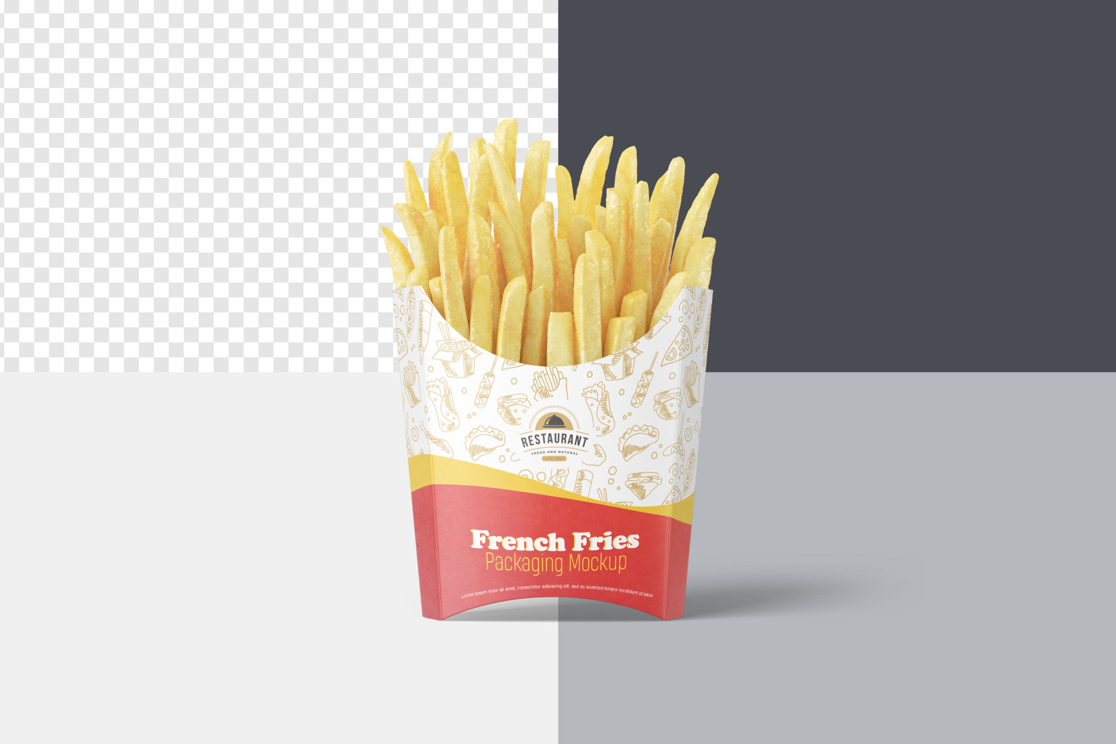 French Fries Packaging Mockup