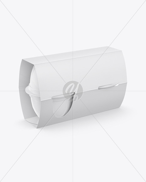 4 Plastic Cups Matte Paper Pack Mockup - Half Side View