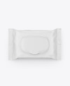 Wet Wipes Pack With Plastic Cap Mockup - Top View