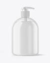 Clear Liquid Soap Bottle with Pump Mockup